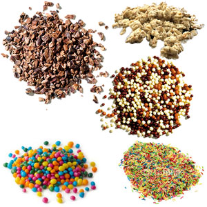 Crunch, Cereales, Muesly, Fideos de colores, perlitas, non perlais, crispy tricolor.
